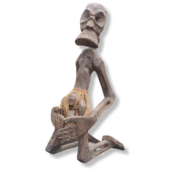 Handmade Other - LARGE AUTHENTIC 2' TALL ANTIQUE AFRICAN TRIBAL FERTILITY WOOD CARVING ST…
